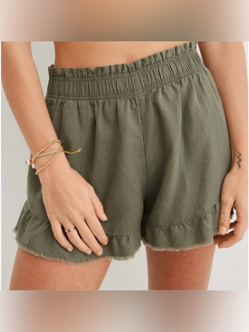 NWT Aerie ruffle hem high waisted shorts